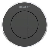 Cutout image of Geberit Type 10 Black & Chrome Dual Flush Button